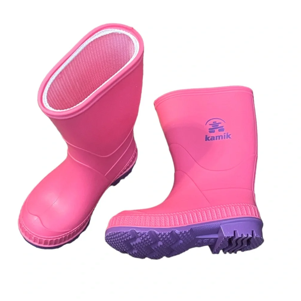 Kamik Girls Pink Waterproof Rain Boots